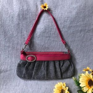NWOT - Pink, Herringbone, & Rhinestone Convertible Bag